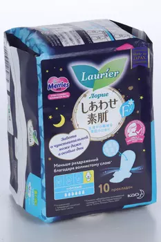 Прокладки Laurier F тонкие гигиенические с крылышками 30 см ночн жен, 10 шт