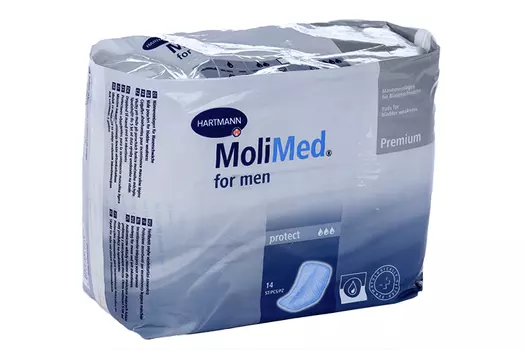 Прокладки Молимед премиум протект урологич д/муж, 14 шт