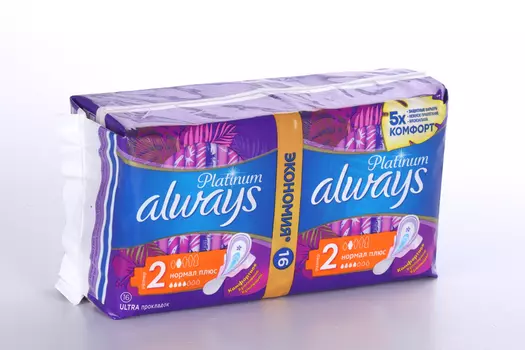 Прокладки Олвейз Платинум ультра нормал плюс, 16 шт
