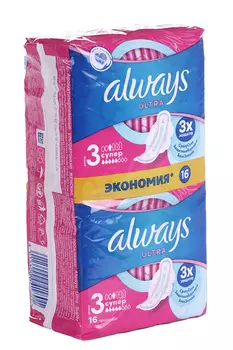 Прокладки Олвейз ультра супер+ дуо, 16 шт