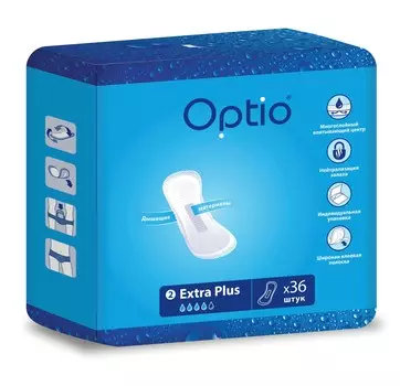 Прокладки Оптио однораз Экстра плюс, 36 шт