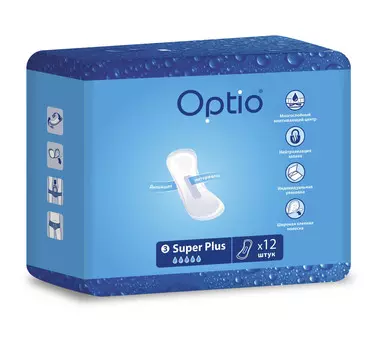 Прокладки Оптио однораз Супер плюс, 12 шт