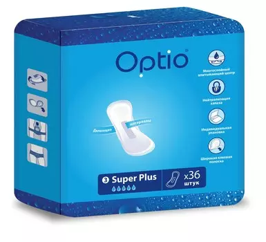 Прокладки Оптио однораз Супер плюс, 36 шт