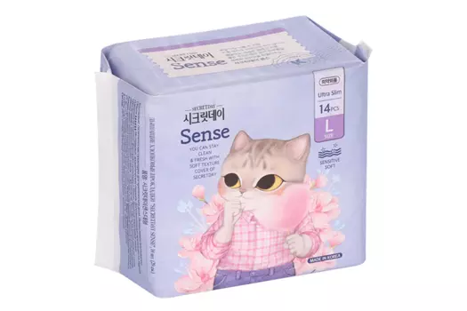 Прокладки SecretDay Sense хлопок ультратонr дышащ, 29 см, 14 шт