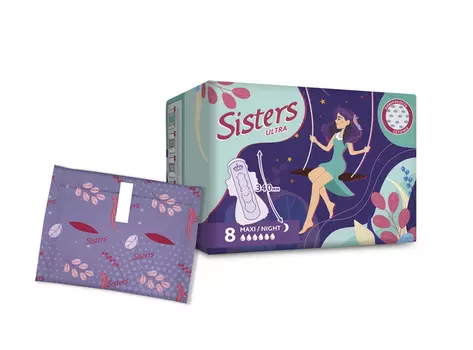 Прокладки Систерс ультра макси/ночные сеточка, 8 шт