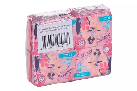 Прокладки Систерс ультра нормал мягкая поверхность, 40 шт, (10х4)