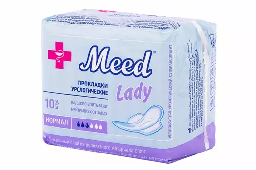 Прокладки урологические Meed нормал для использования при капельном и легком недержании мочи, 10 шт