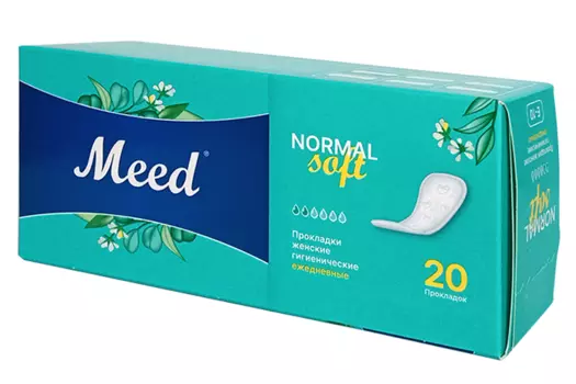 Прокладки женские гигиенические Meed ежедневные целлюлозные Soft, 20 шт