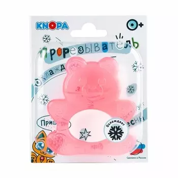Прорезыватель Кнопа Мишка, красный