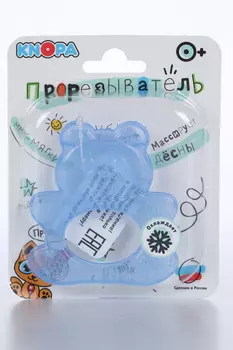 Прорезыватель Кнопа Мишка охлаждающ, голубой