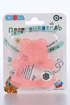 Прорезыватель Кнопа Мишка охлаждающ, розовый