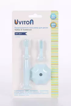 Прорезыватель-массажер Uviton силиконовый д/десен голубой (6 мес+)