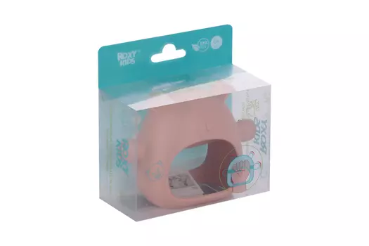 Прорезыватель ROXY-KIDS Мишка на руку силикон розовый (0+)