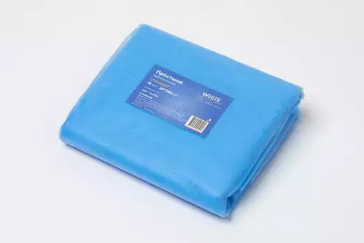 Простыня медицинская 80*200 пачка спанбонд 15 A1 голубой №10