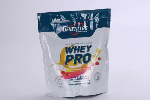 Протеин GENETICLAB Whey Pro (100% WHEY) сывороточный банан-земляника, 1 000 г