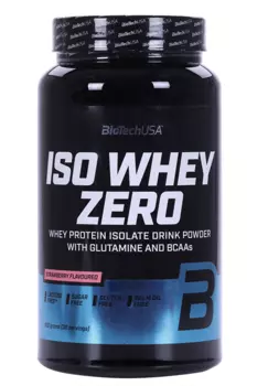 Протеин изолят сывороточный BioTechUSA Iso Whey Zero black клубника, 908 г