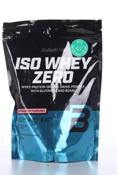 Протеин изолят сывороточный BioTechUSA Iso Whey Zero black клубника, 500 г