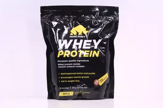 Протеин сывороточ Prime Kraft Whey Protein с вит и минер молоч шоколад, 500 г
