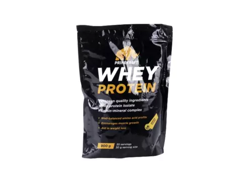 Протеин сывороточ Prime Kraft Whey Protein с вит и минер банановый йогурт, 900 г