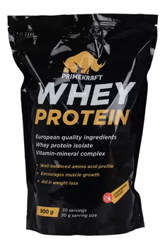 Протеин сывороточ Prime Kraft Whey Protein с вит и минер клубнич йогурт, 900 г