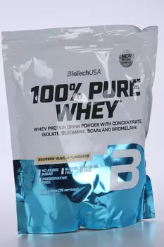 Протеин сывороточный BioTechUSA 100% Pure Whey бурбонская ваниль, 1 000 г