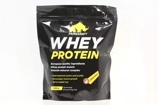 Протеин сывороточный Prime Kraft Whey Protein с вит и минер капучино, 500 г
