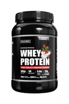 Протеин сывороточный Soul Way со вкусом земляничный йогурт 900 гр 30 порций