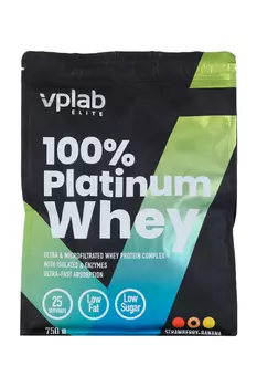 Протеин VPLAB 100% Platinum Whey сывороточный клубника/банан, 750 г