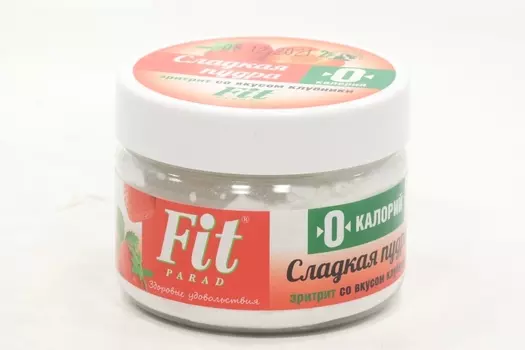 Пудра FitParad сладкая эритрит со вкусом клубники, 160 г