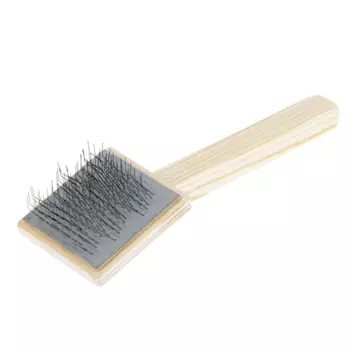 Пуходерка деревянная плоская "Зооник" малая, микс