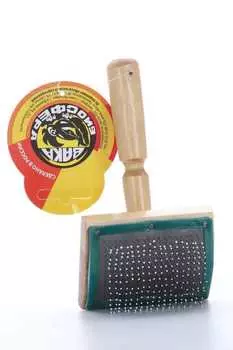 Пуходерка ВАКА деревянная д/кошек и собак с рамкой/каплями (92867)