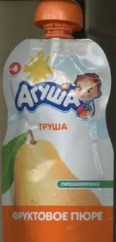 Пюре Агуша груша, 90 г, дой-пак