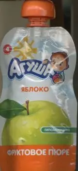 Пюре Агуша яблоко, 90 г, дой-пак