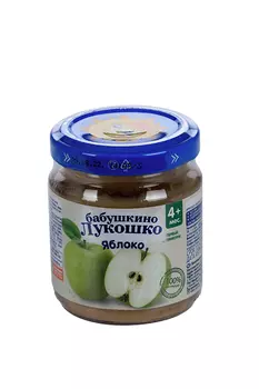 Пюре Бабушкино Лукошко из яблок б/сах, 100 г