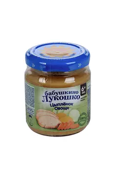 Пюре Бабушкино Лукошко Рагу овощное с цыпленком, 100 г