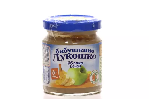 Пюре Бабушкино лукошко Яблоко с бананом, 100 г