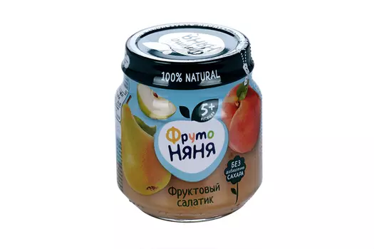 Пюре Фрутоняня яблоко/груша/персик фруктовый салатик (с 5 мес), 100 г