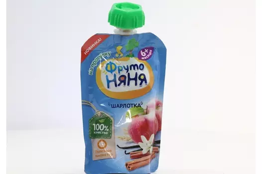 Пюре Фрутоняня яблоко/печенье шарлотка (с 6 мес), 90 г, 12 шт