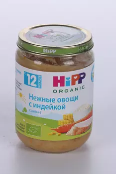 Пюре Хипп Нежные овощи с индейкой (с 12 мес), 190 г