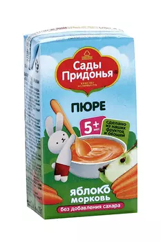 Пюре Сады Придонья ябл/морковь (с 5 мес), 125 г