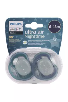 Пустышка Авент Ультра Эйр найт силик (6-18 мес), 2 шт, (SCF376/13)