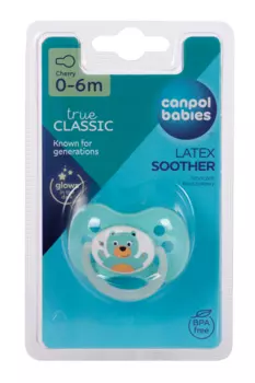 Пустышка Canpol Animals латекс круглая бирюзовая (0-6 мес)