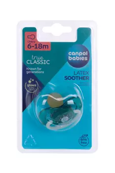 Пустышка Canpol Space круглая латекс бирюзовая (6-18 мес)