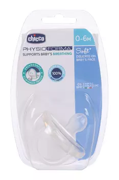 Пустышка Chicco Physio Soft силикон прозрачн (0-6 мес)