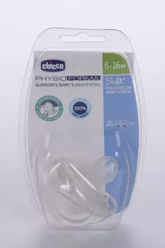 Пустышка Chicco Physio Soft силикон прозрачн (6-16 мес)