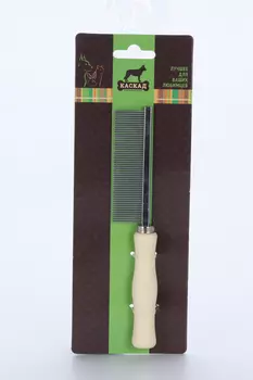 Расческа деревянная ручка частый зуб №4