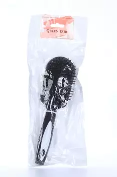 Расческа Queen fair массажная 6,7х24 см цвет черный/белый