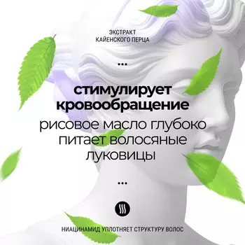 Разогревающая маска для волос Roslin с экстрактом кайенского перца 300 мл, для роста волос, стимулирующая 1 шт.