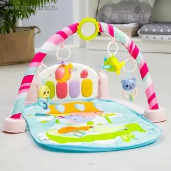 Развивающий коврик музыкальный «Слонята», с пианино