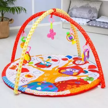 Развивающий коврик с дугами «Совушка», 5 игрушек